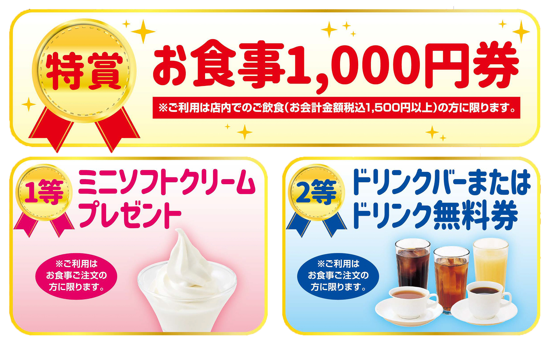 特賞、1等、2等を用意