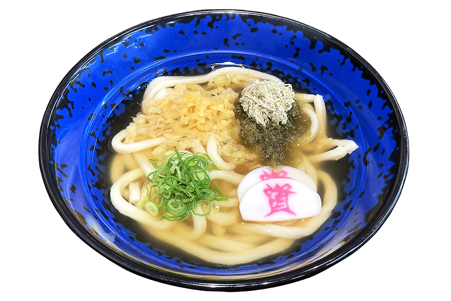 かけうどんに「とろろ昆布」「天かす」を無料トッピング