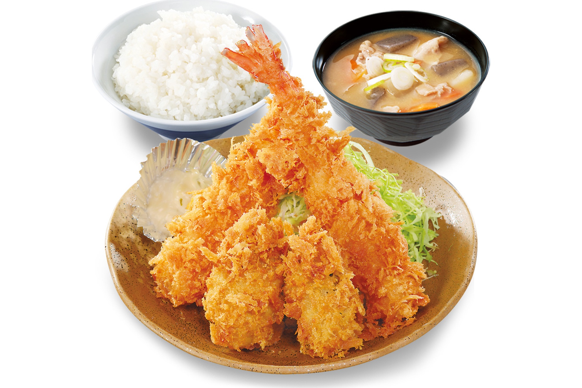 牡蠣と大海老の海鮮フライ定食