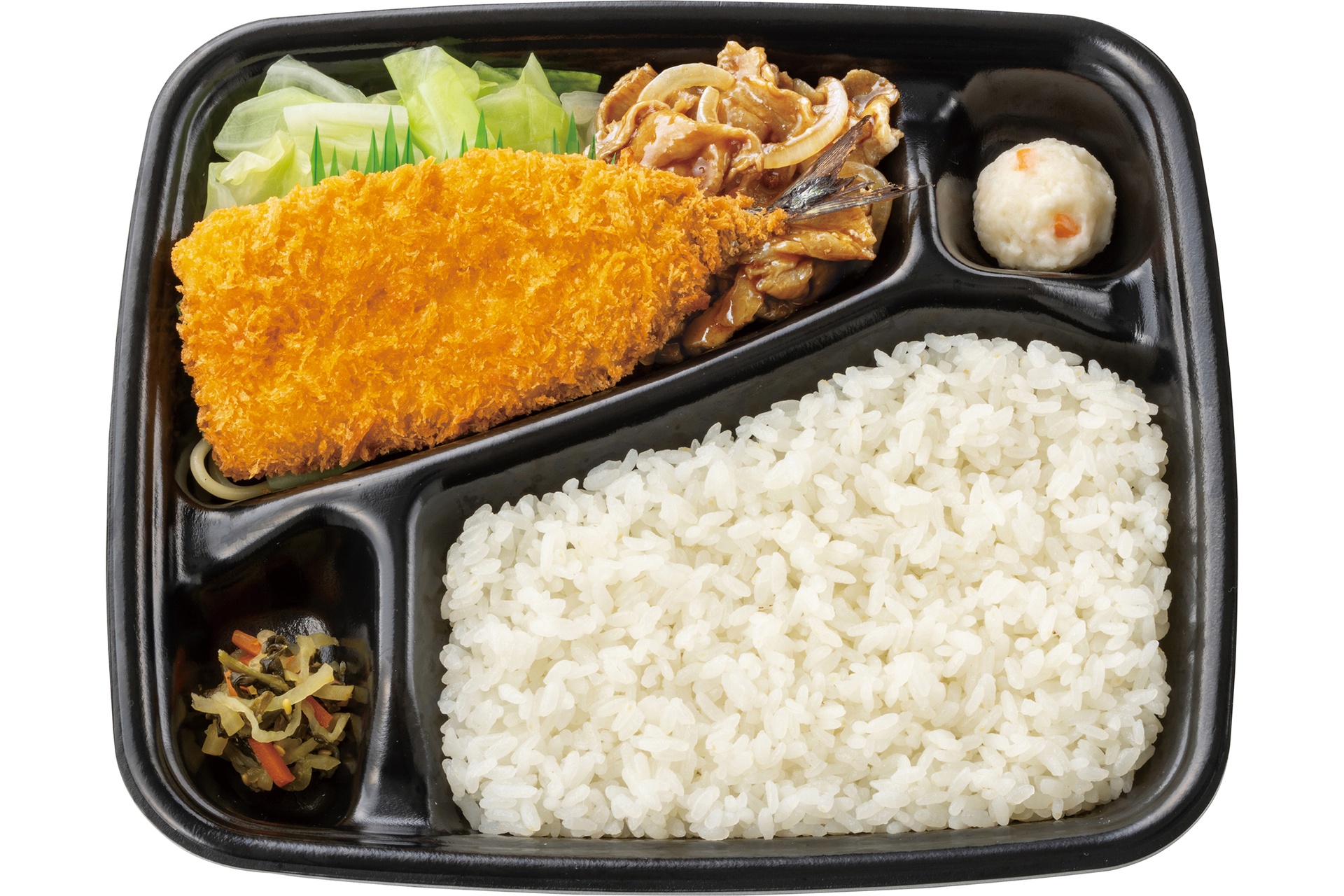 さんまフライ＆しょうが焼き弁当