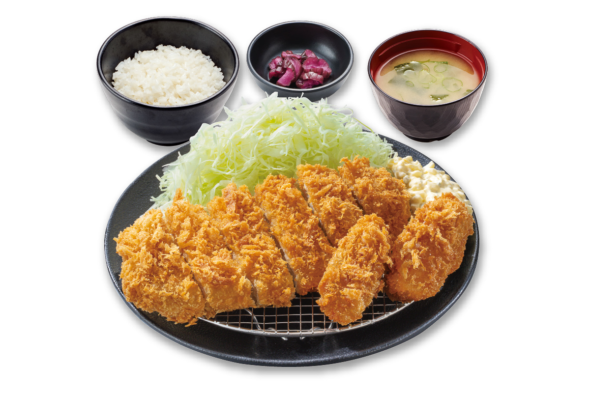 「ロースカツ＆カキフライ定食」（1309円）