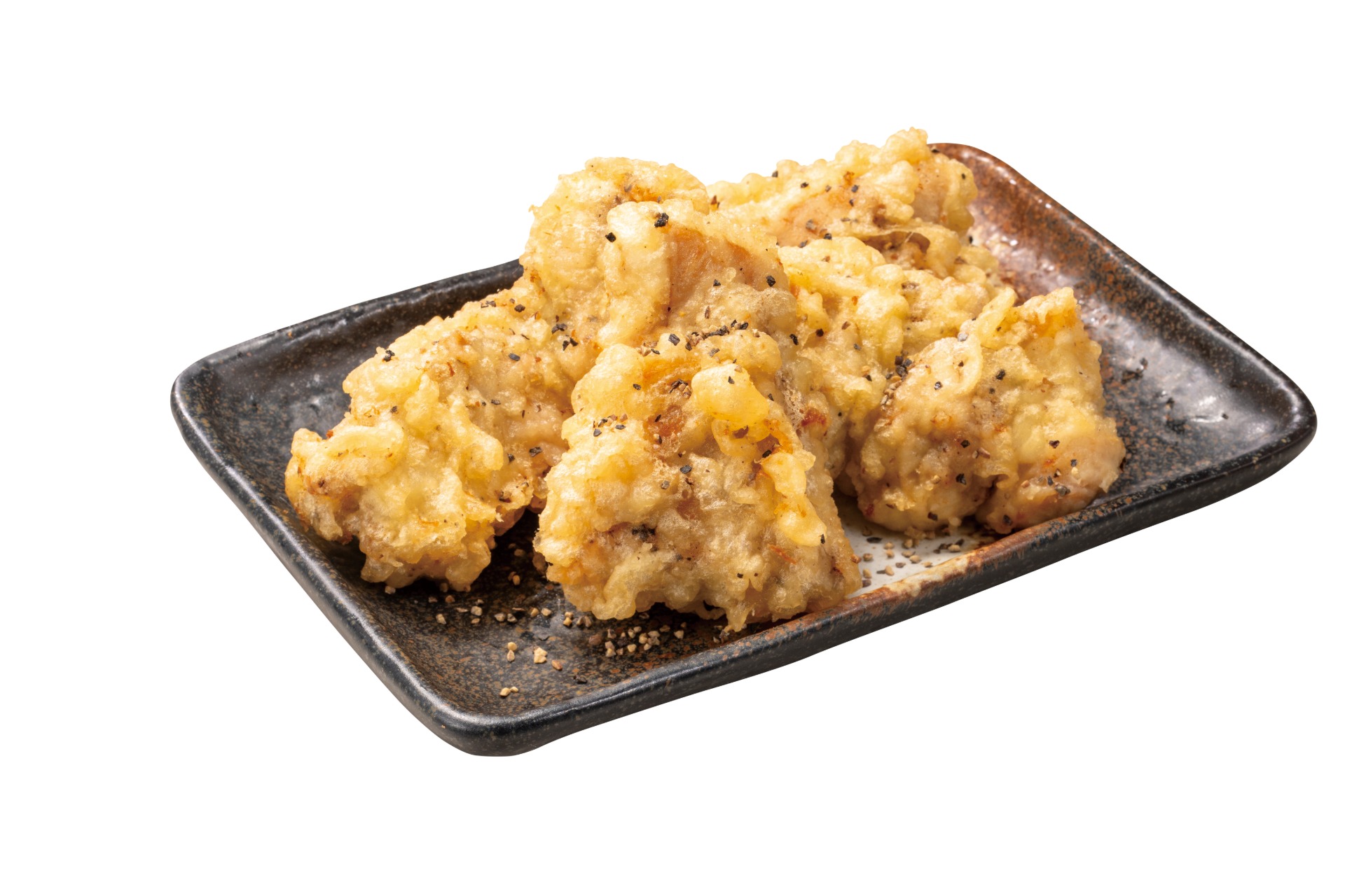 「黒胡椒とり天4個」（429円/券売機店舗 430円）