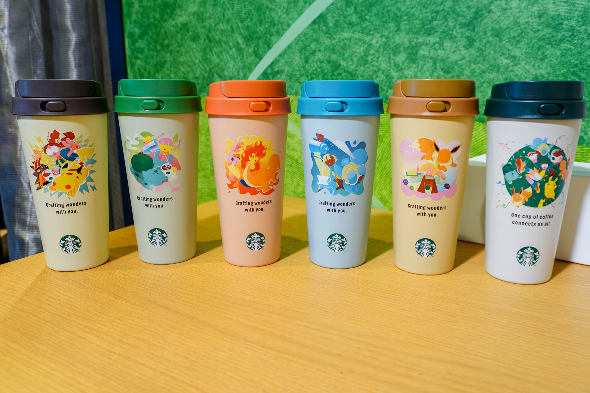 Pokémon + STARBUCKS ステンレス TOGO ボトル 473mL ピカチュウ/フシギダネ/ヒトカゲ/ゼニガメ/イーブイ/コーヒーコネクション