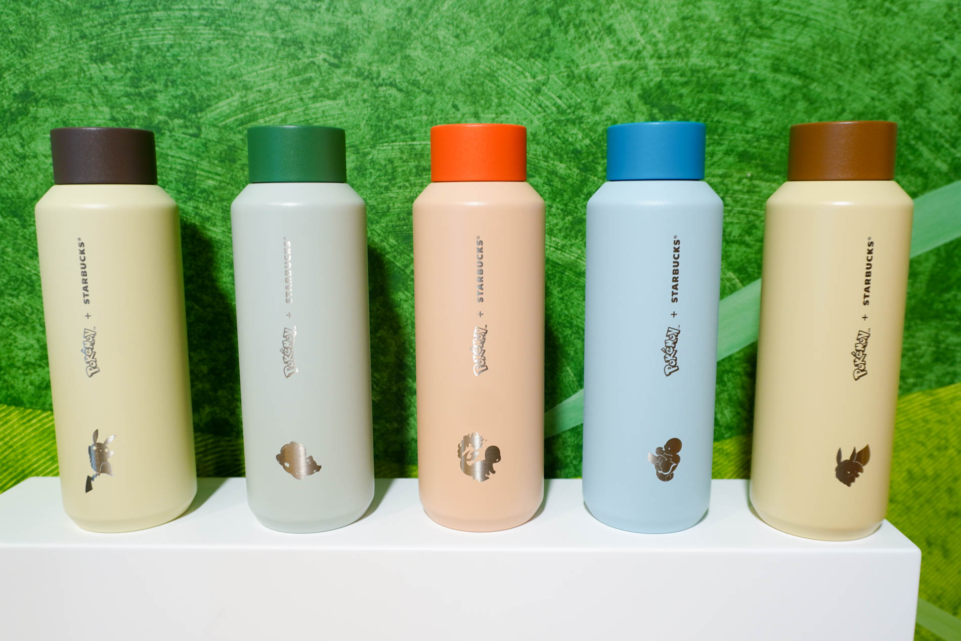 Pokémon + STARBUCKS ステンレスボトル 473mL ピカチュウ/フシギダネ/ヒトカゲ/ゼニガメ/イーブイ
