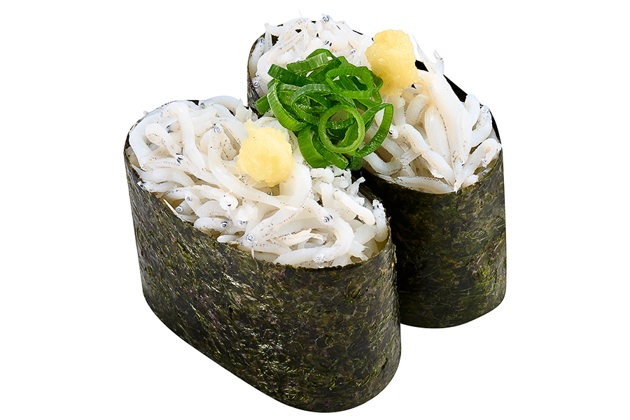 「国産 釜揚げしらす軍艦」（120円～）