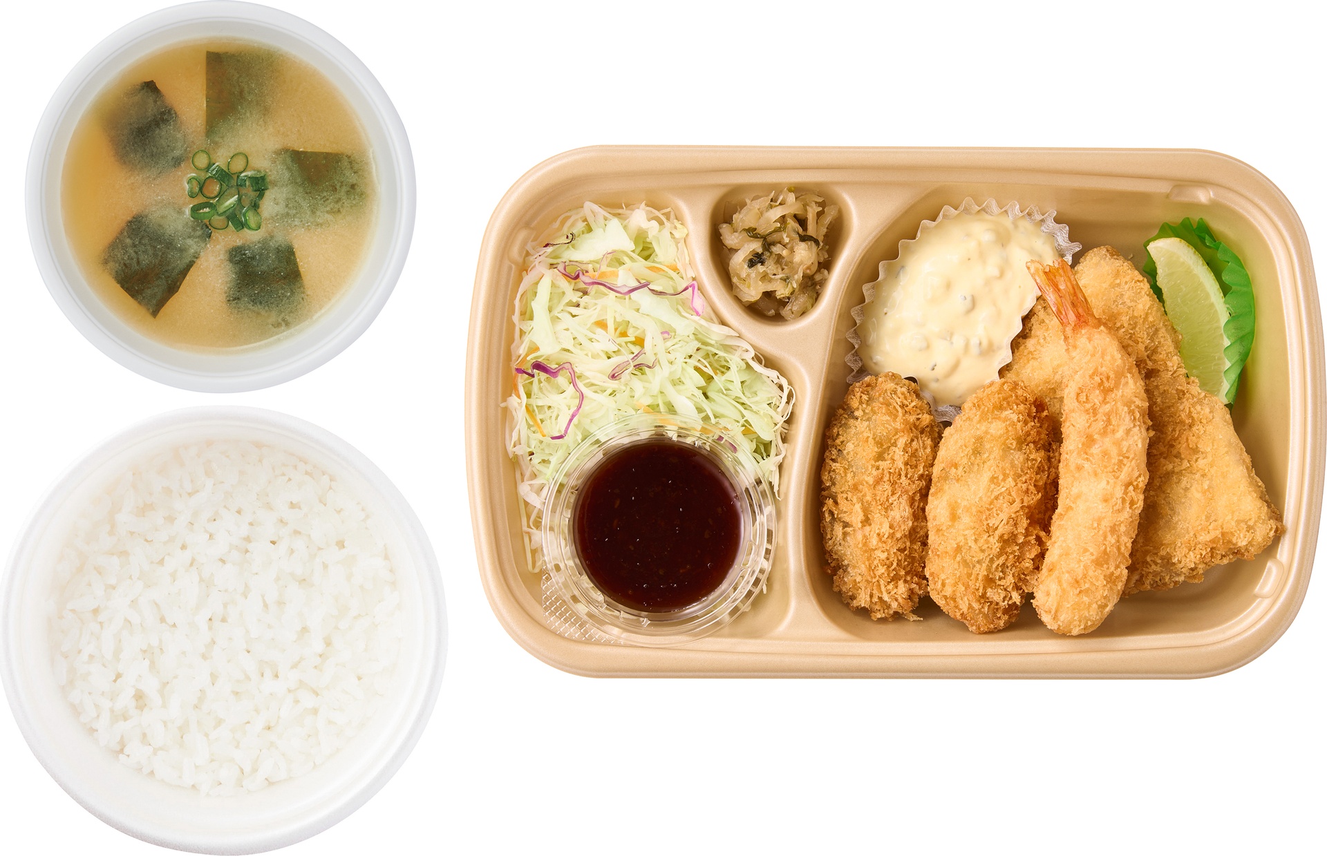 ［テイクアウト］～濃厚な海の恵み～かきフライミックス ごはん・みそ汁付