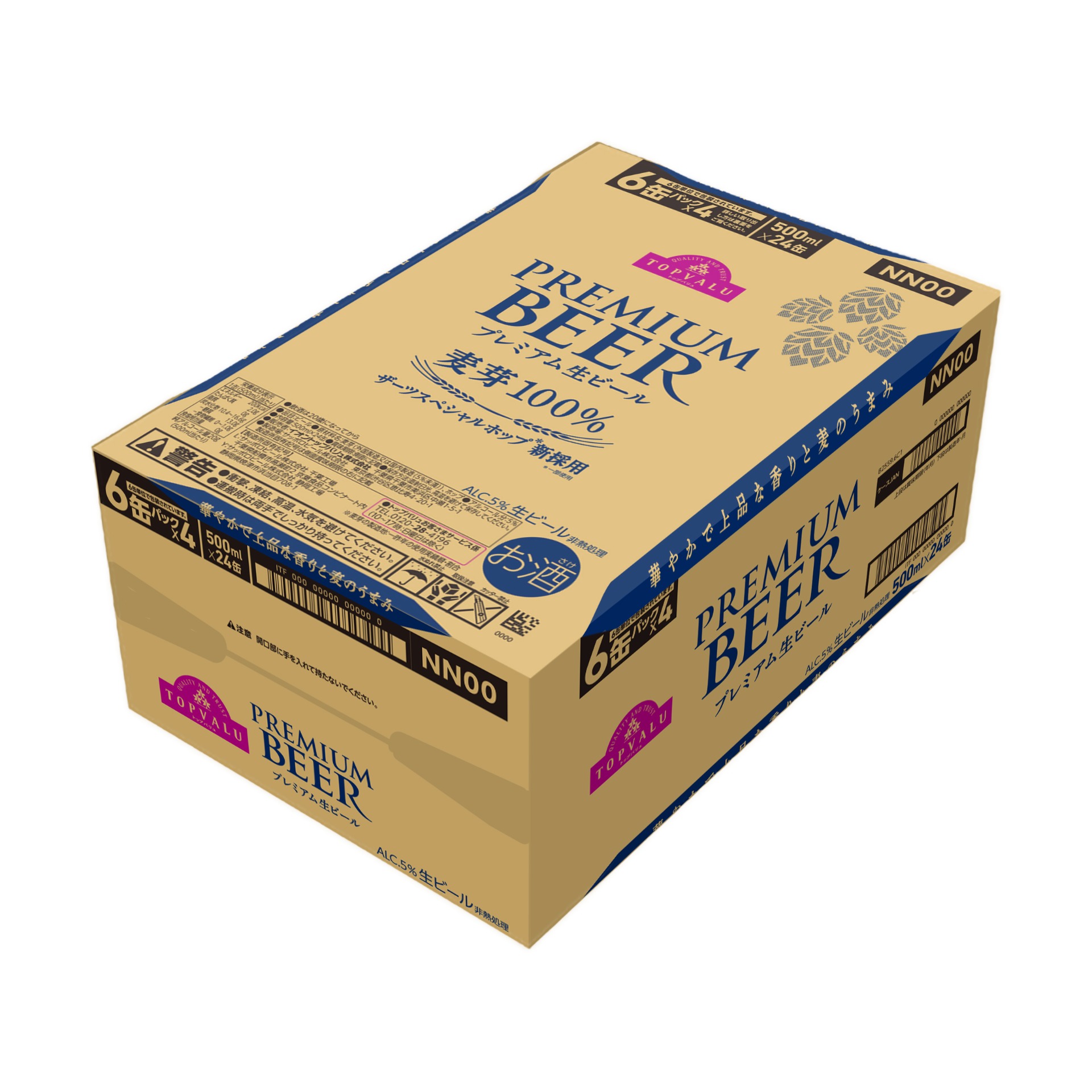 「トップバリュ プレミアム生ビール 500mL×24缶」（5082円・税別）