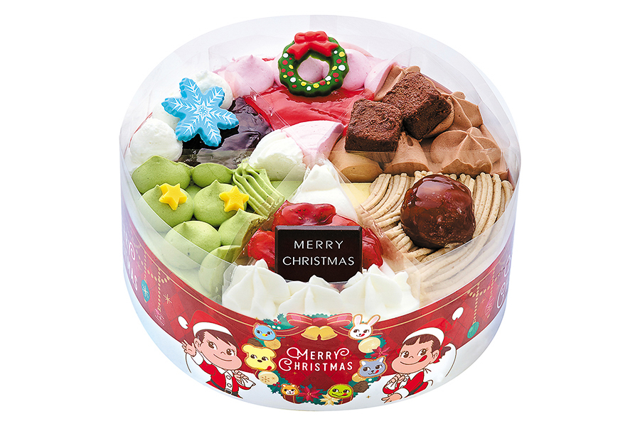 「クリスマスペコちゃんポコちゃんとゆかいな仲間たちアソートケーキ」（3980円）