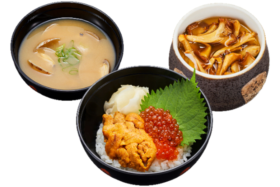「ごちそう 贅沢うに いくらの小丼セット」（1390円）