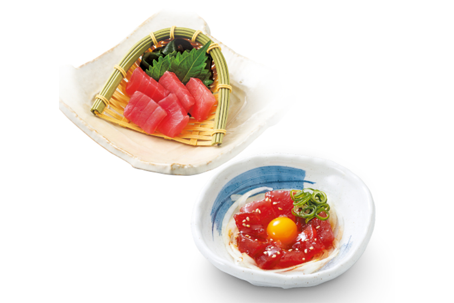 「鮪のお造り」「鮪のユッケ風」