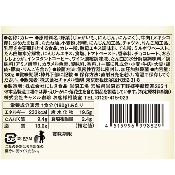 原材料と栄養成分
