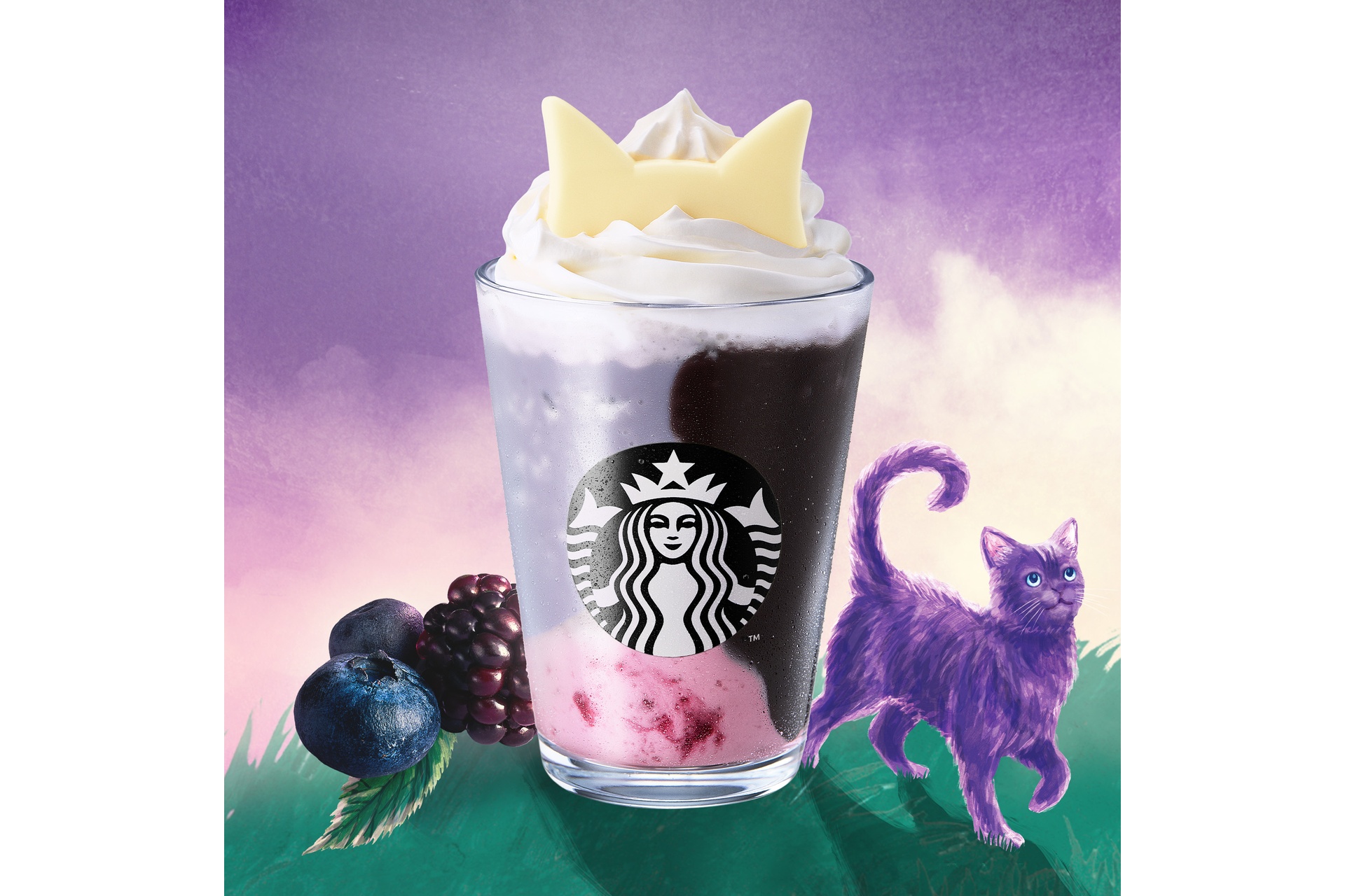 ブラックベリー ヨーグルト フラペチーノ 白耳ver.