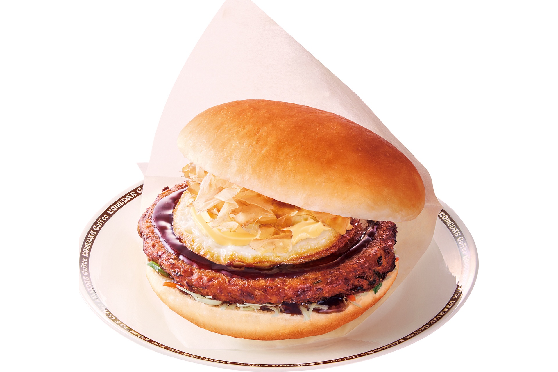 コメダ珈琲店の「お好み焼バーガー」
