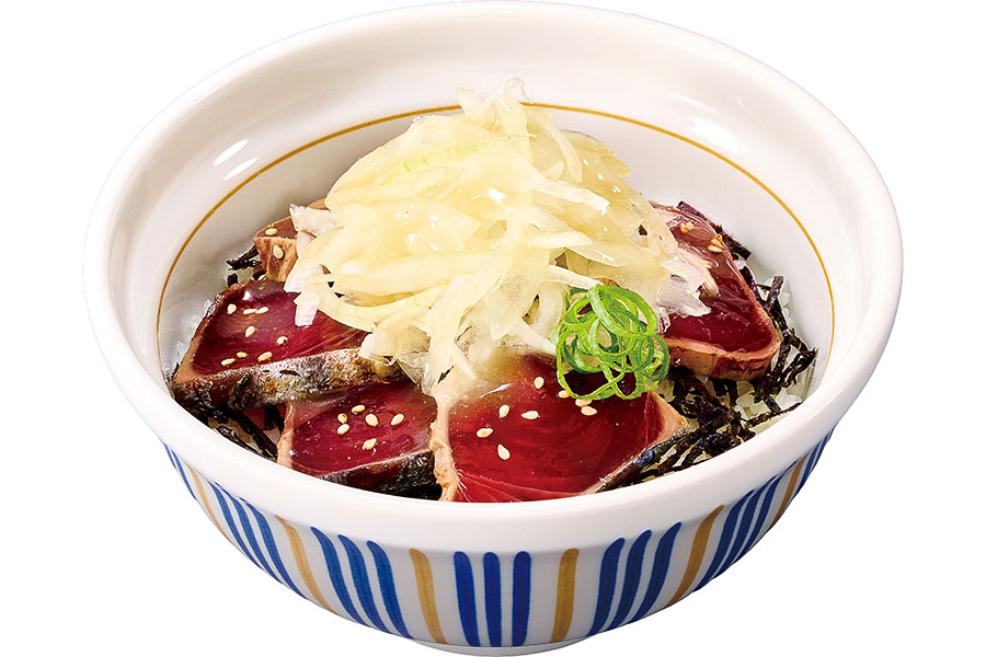 「柚子オニオン 藁焼き鰹たたき丼」（並盛990円）