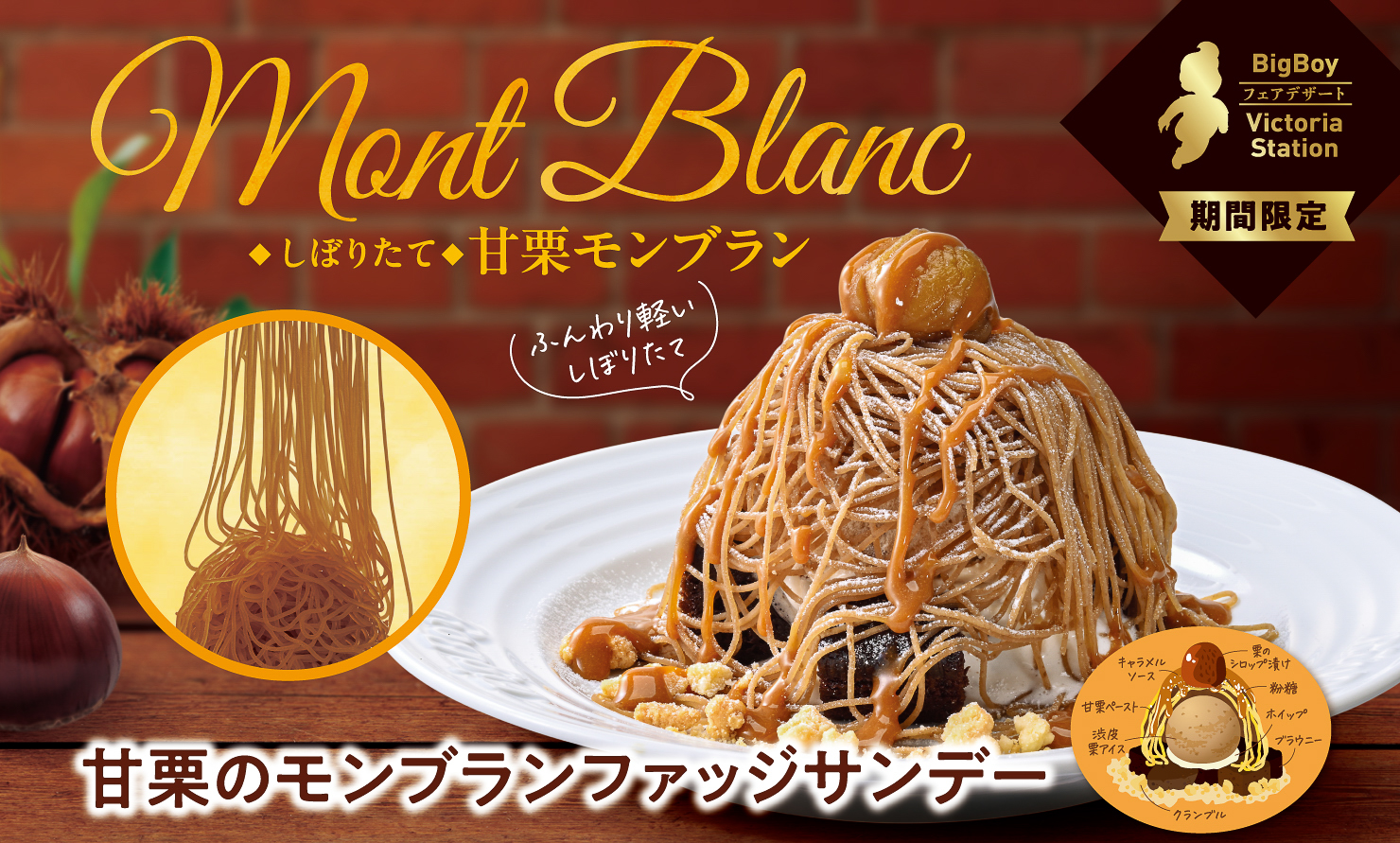 ビッグボーイ「甘栗のモンブランファッジサンデー」
