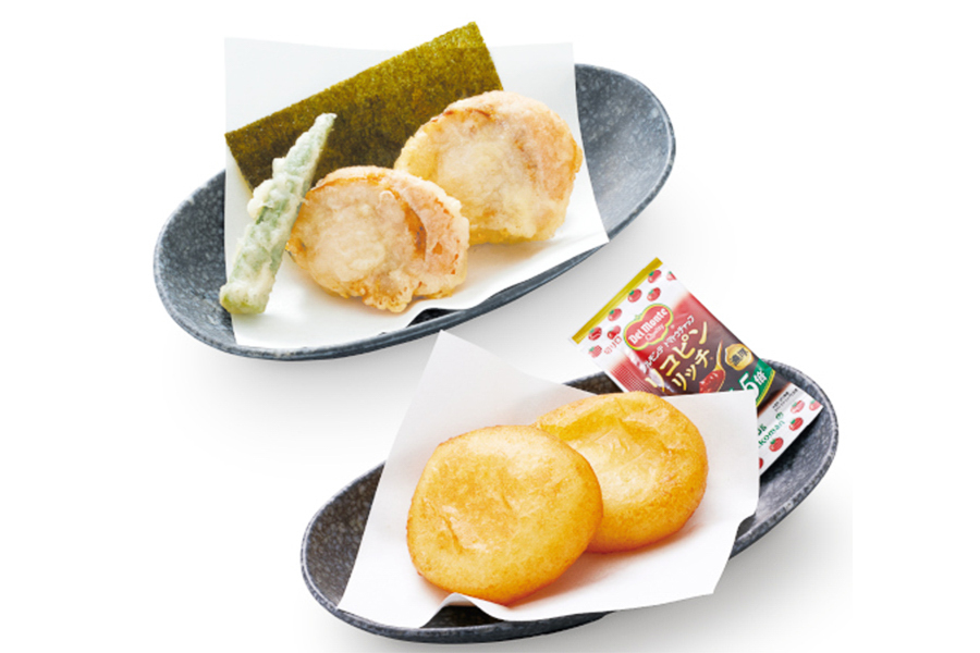 「いももち」「帆立の天ぷら」