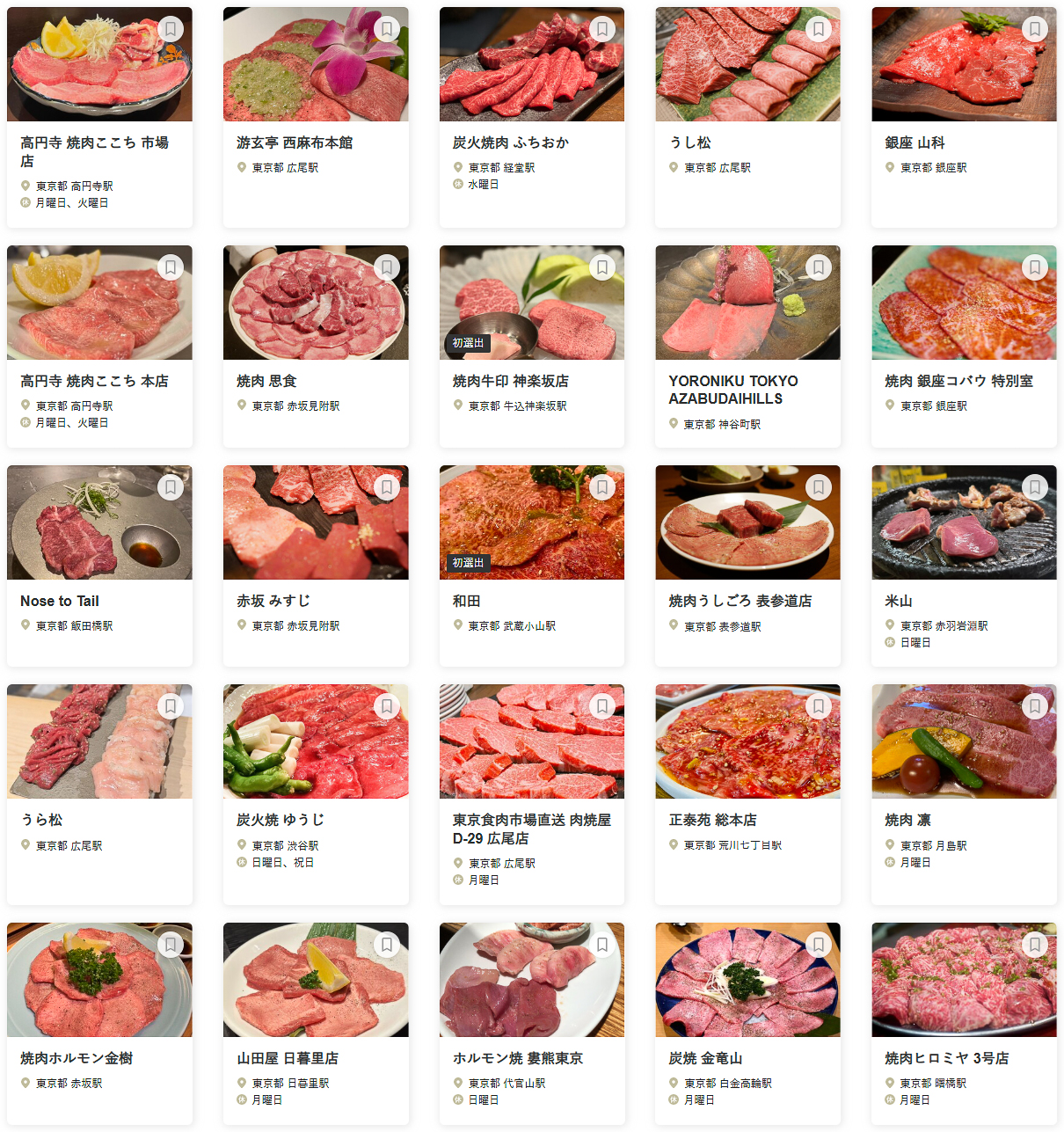 「食べログ 焼肉 TOKYO 百名店 2026」に選ばれた100店