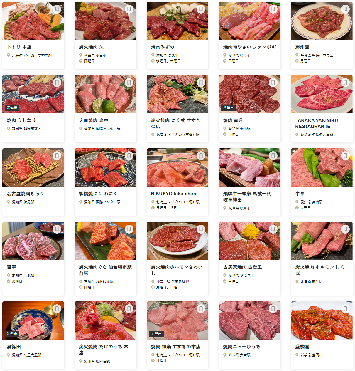 「食べログ 焼肉 EAST 百名店 2026」に選ばれた100店