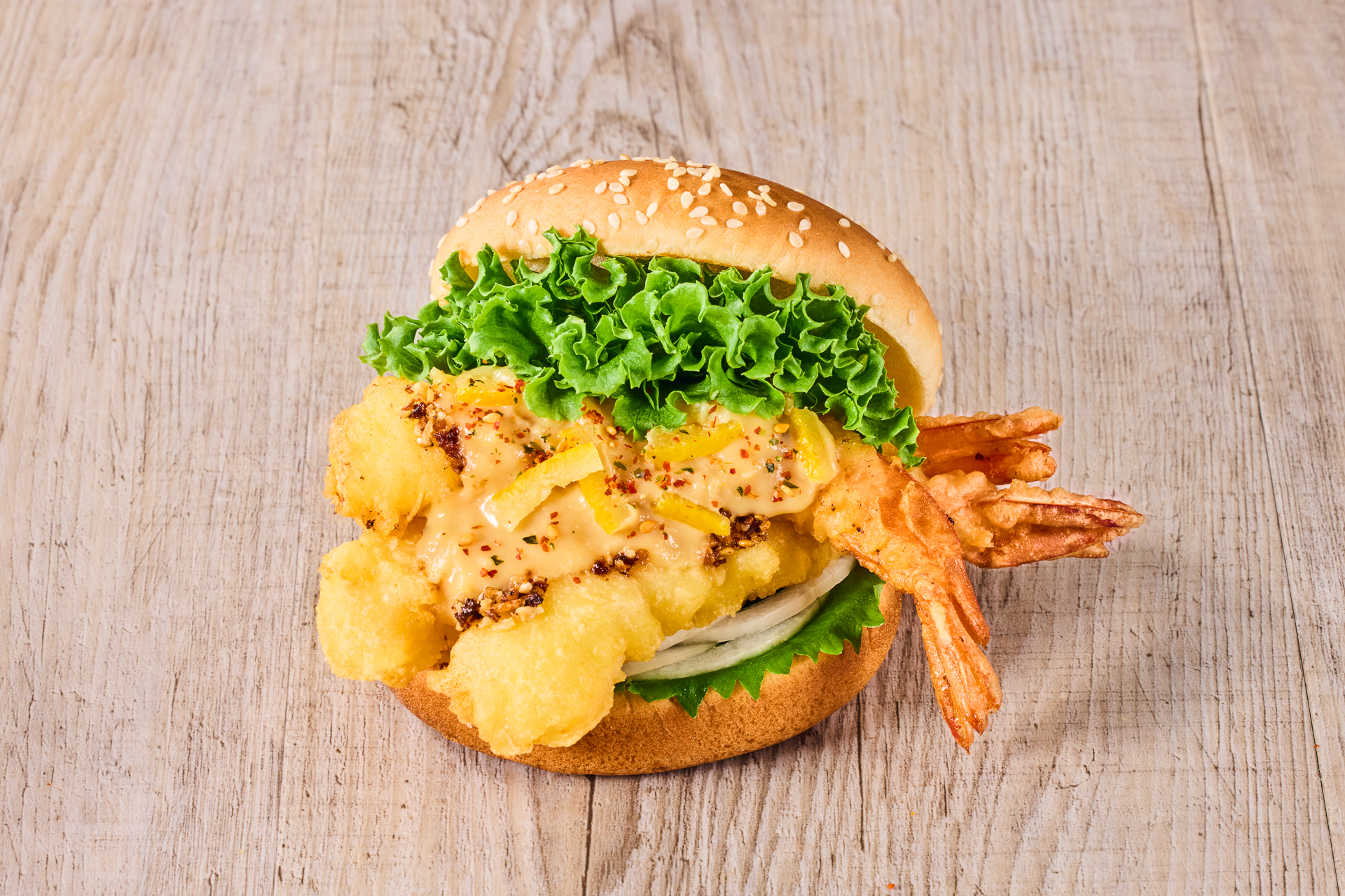 「神の海老バーガー ゆず白味噌」（890円）
