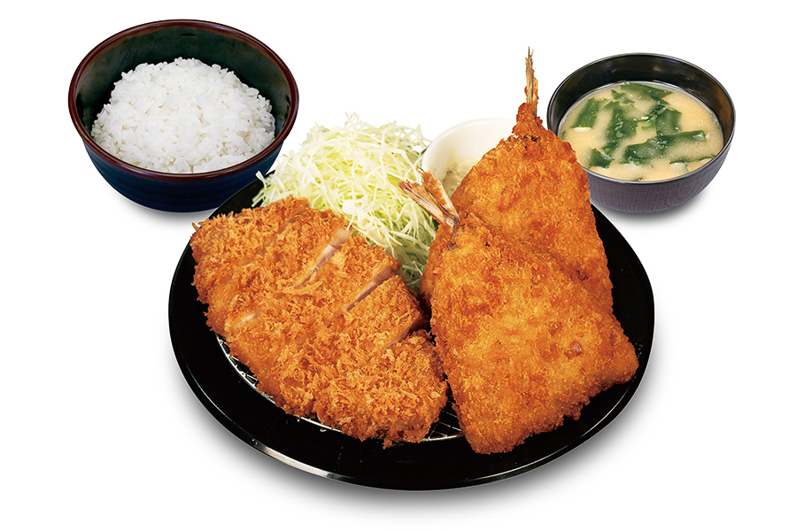 松のや ロースかつ＆アジフライ（1枚）定食（倍量でアジフライ2枚）