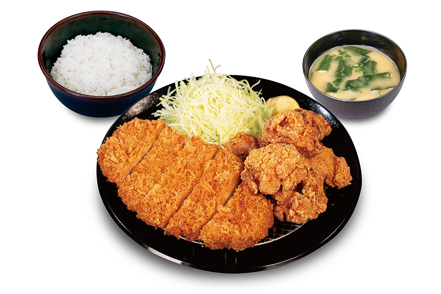 松のや ロースかつ＆本格唐揚げ（3個）定食（倍量で本格唐揚げ6個）