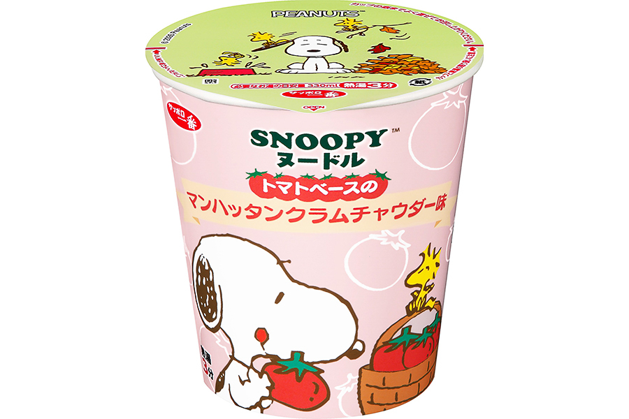 ファミリーマート スヌーピー マンハッタンクラムチャウダー味ヌードル