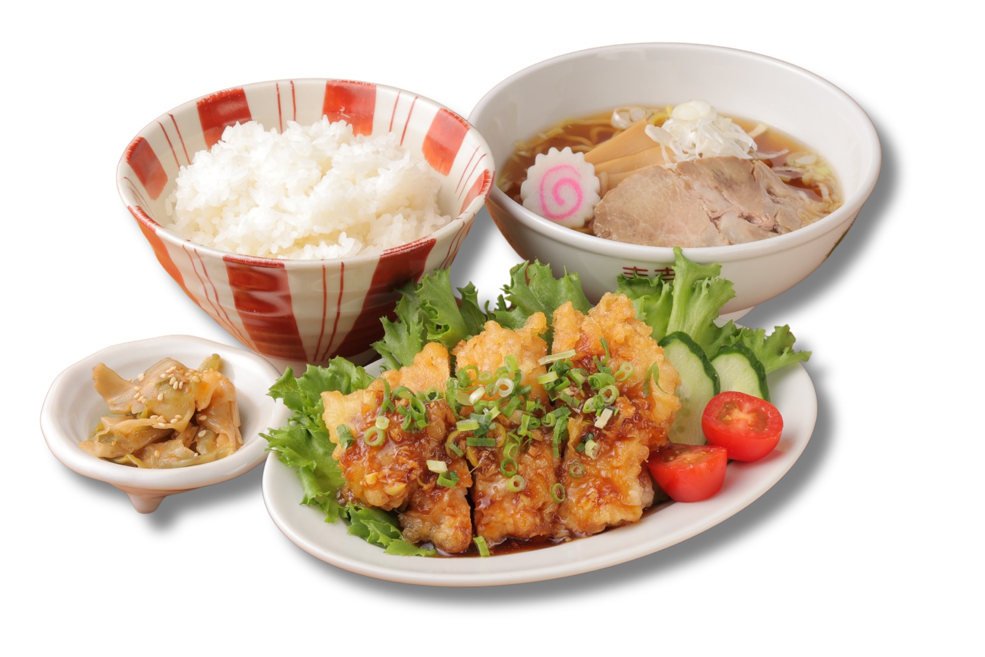 「油淋鶏＆中華そばセット」（1078円）