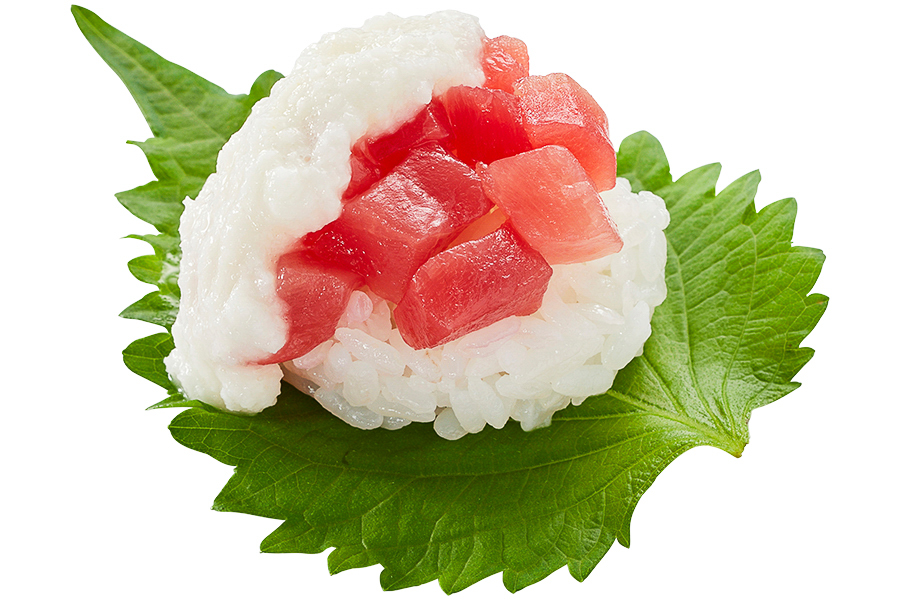 「まぐろぶつ山かけ 大葉包み」（176円）