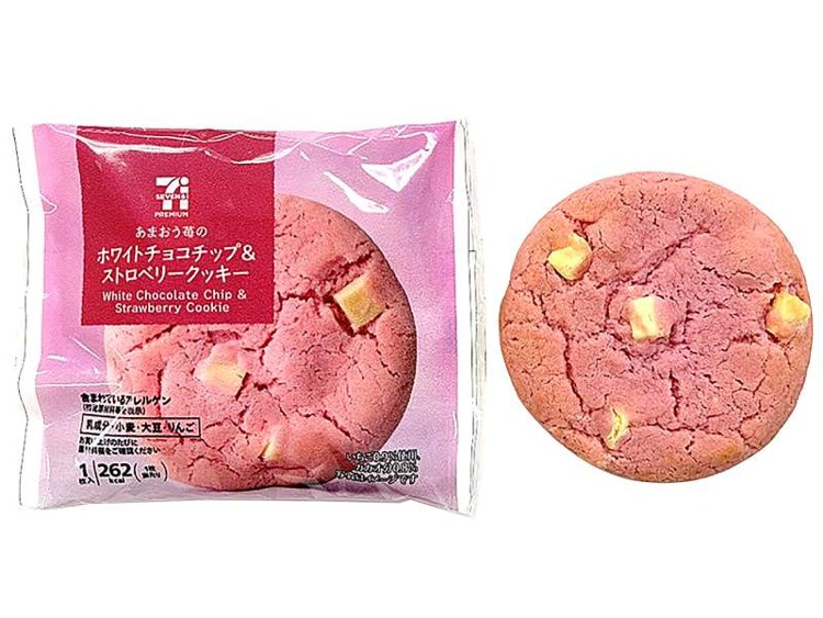 セブンプレミアム あまおう苺のホワイトチョコチップ＆ストロベリークッキー