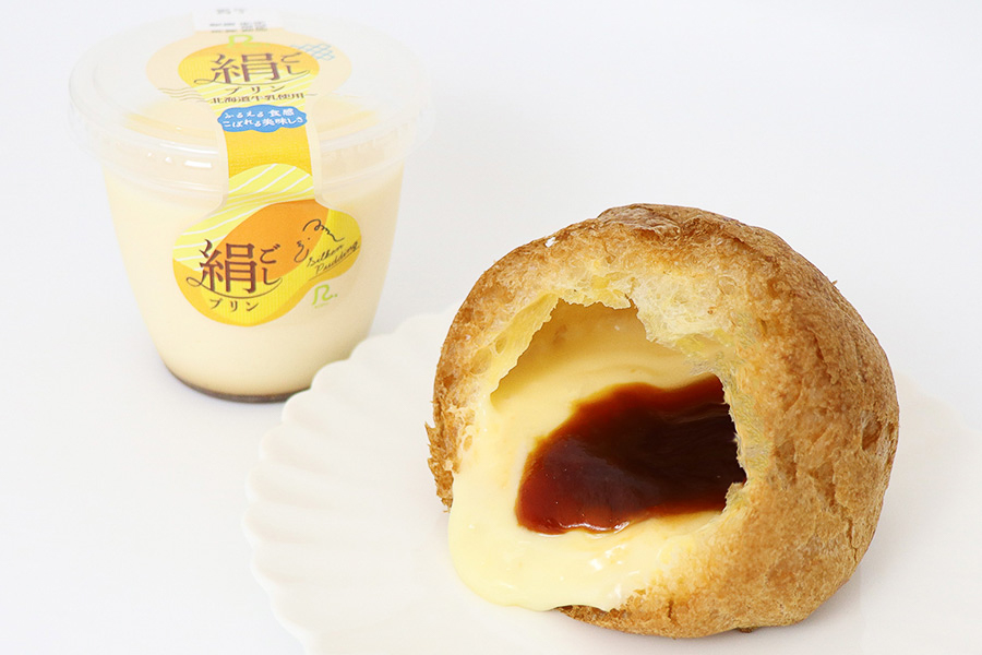 「絹ごしプリン」と「絹ごしプリンシュー」