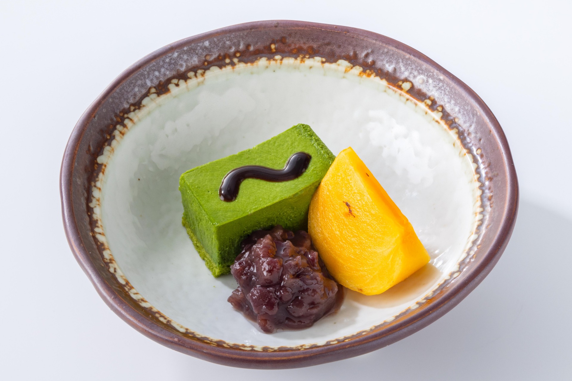 「柿と抹茶ババロア」（384円）
