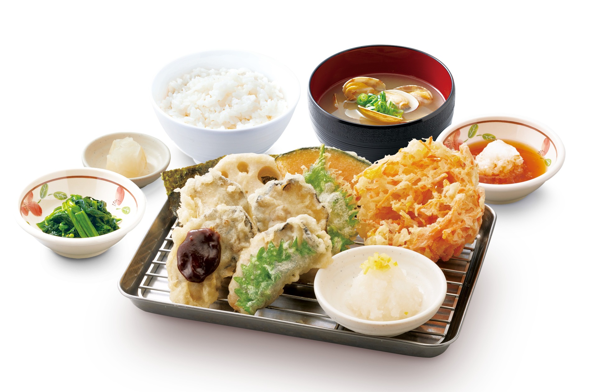 「贅沢牡蠣尽くし天ぷら定食」（1590円）