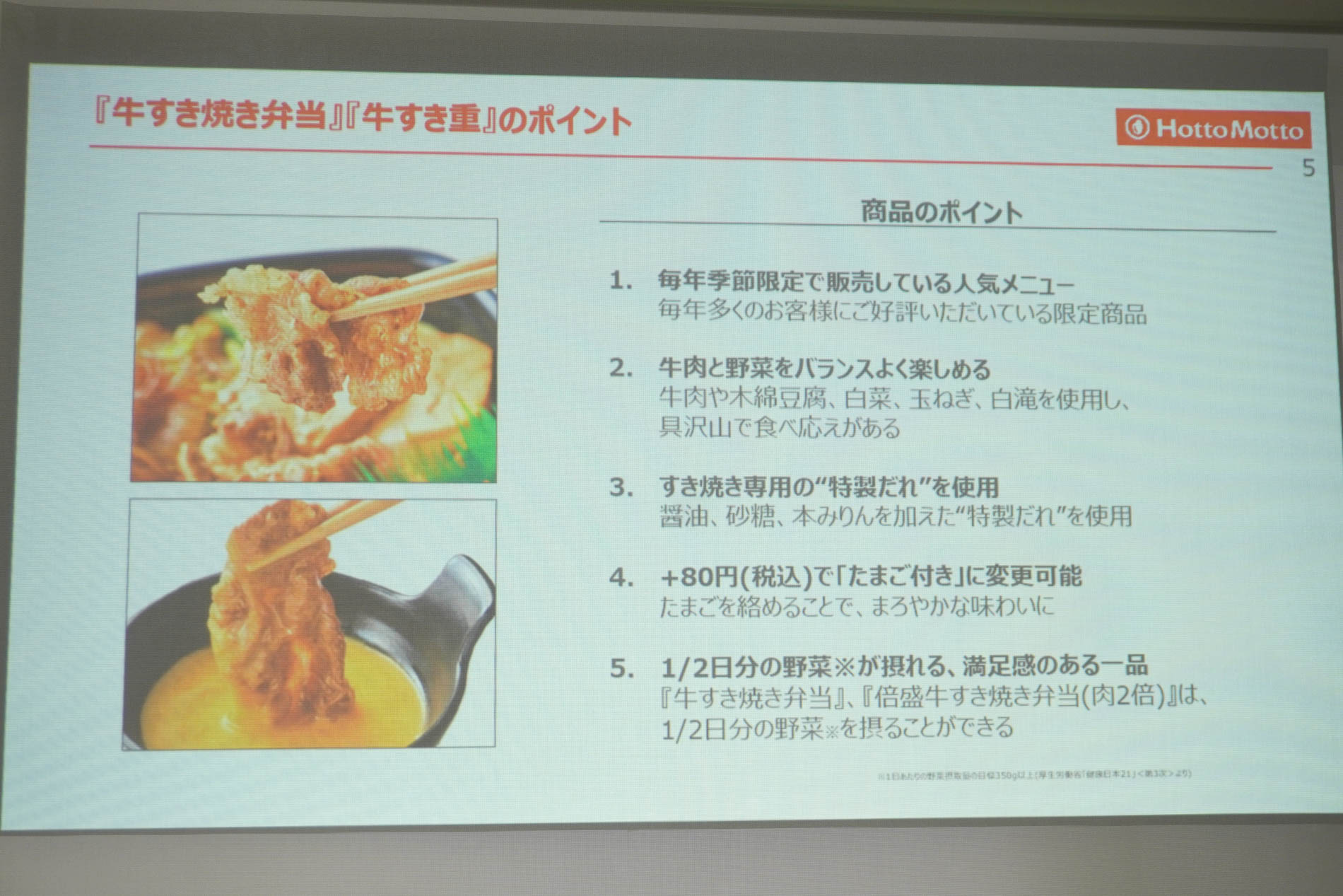 「牛すき焼き」のポイント