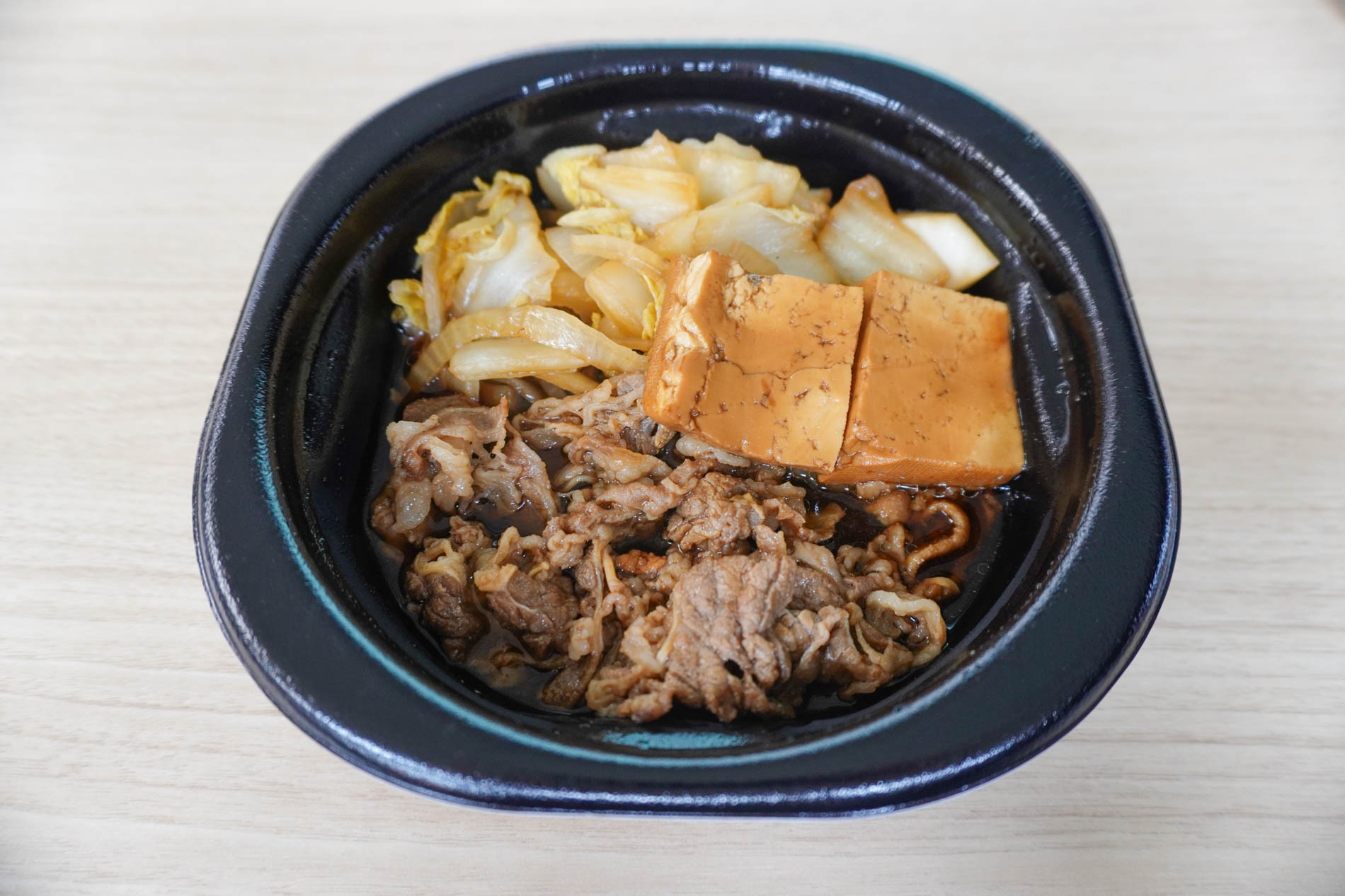 試食で提供された「牛すき焼き」