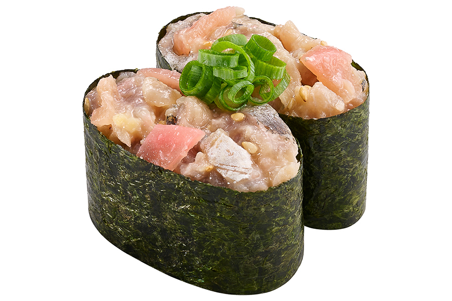 「あじ酢洗い 味噌和え軍艦」（120円～）