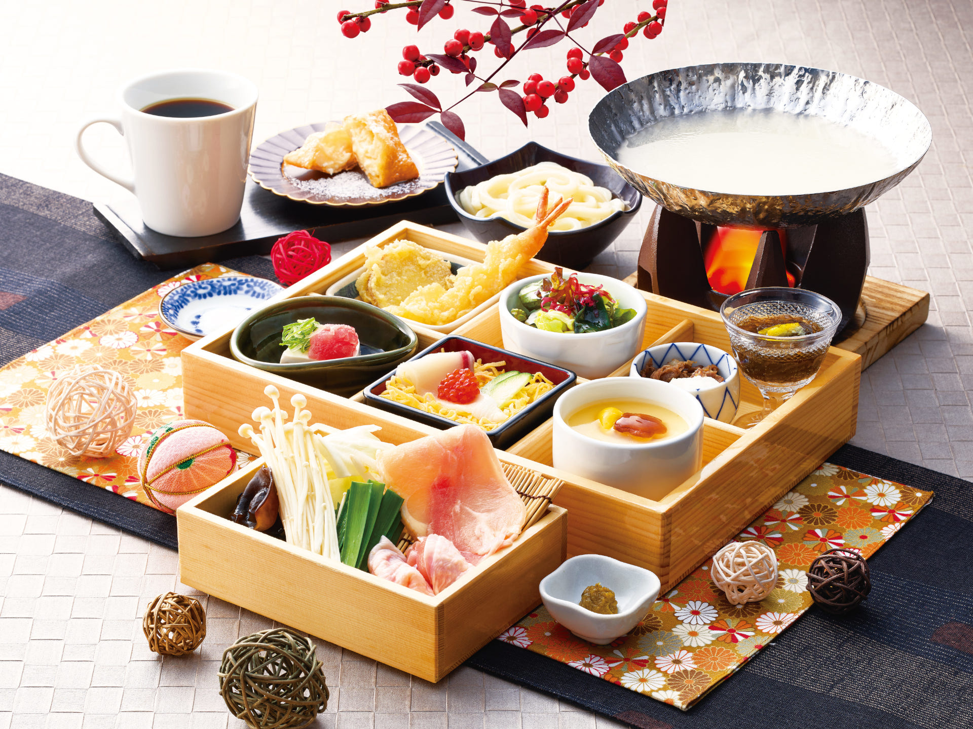 「冬のゆず庵松花堂ランチ」（1199円）