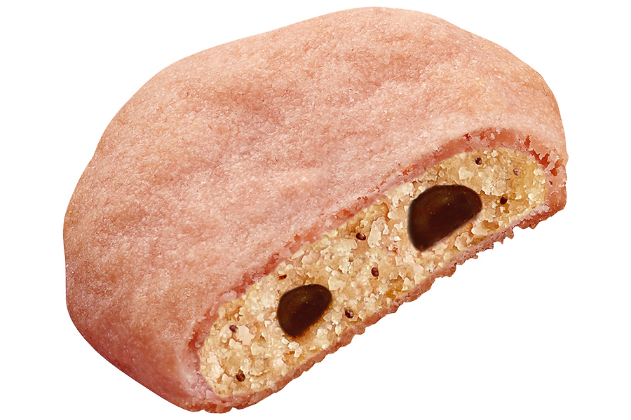 「カントリーマアム（あまおう苺ショコラ）」の断面