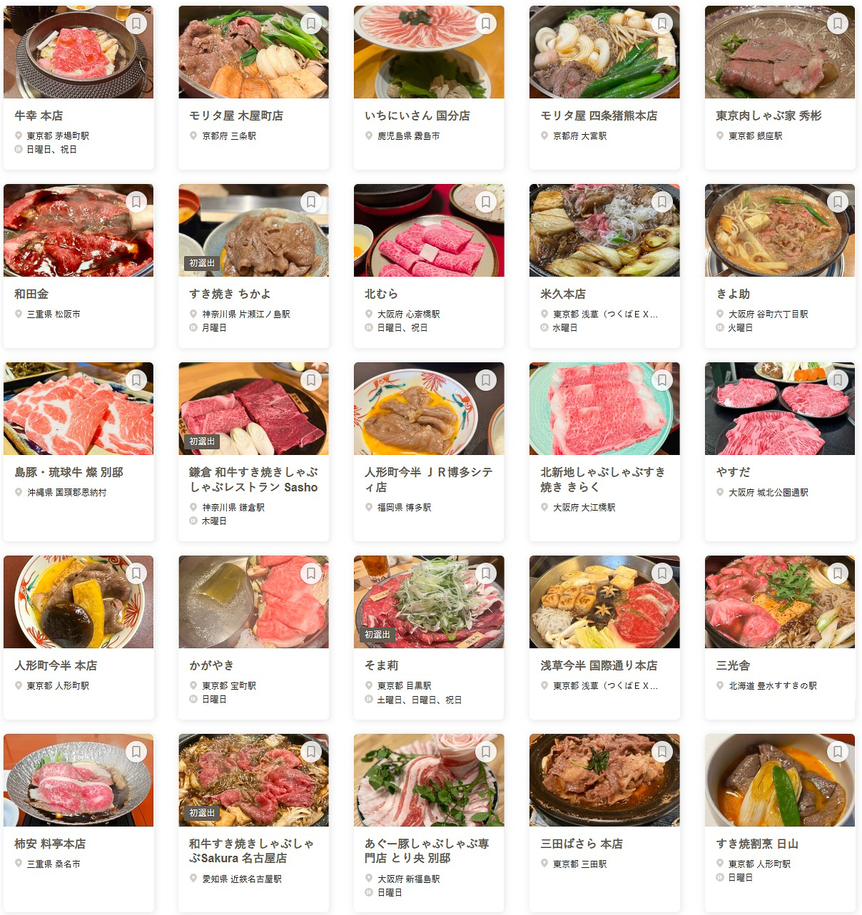 「食べログ すき焼き・しゃぶしゃぶ 百名店 2026」に選ばれた100店