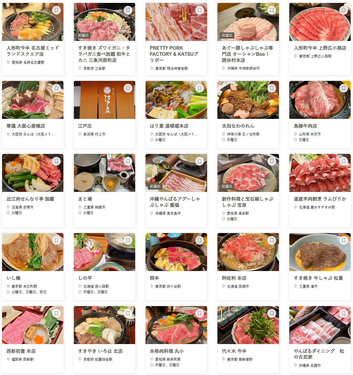 「食べログ すき焼き・しゃぶしゃぶ 百名店 2026」に選ばれた100店
