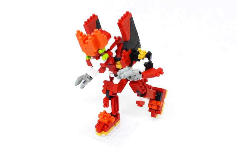 完成したエヴァンゲリオン2号機。ブロックなのに一目で2号機とわかる完成度を誇る