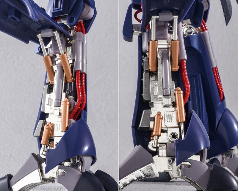 ランダムスレートを開くと、金属のフレームやシャフトがむき出しになり、軟質素材のチューブも確認できる。塗装はラバー塗料により軟質ラバーの質感となっている