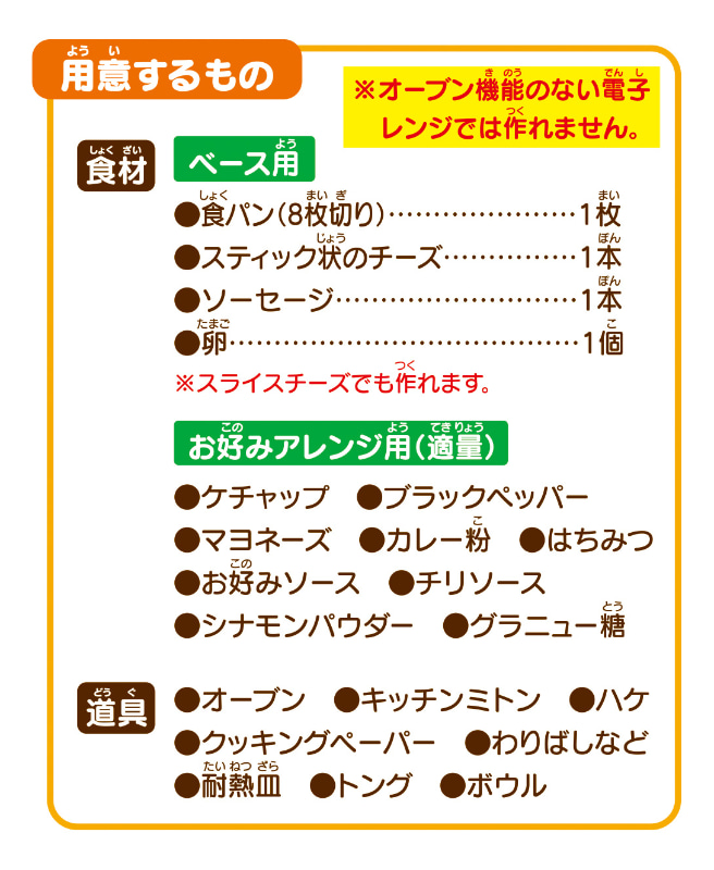 本体に食パンとチーズ、ソーセージをセット。レバーを手前にたおしベースを作る
