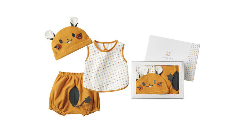 ギフトセット(デデンネエプロンスーツ＆帽子) 7,590円　6月下旬発売