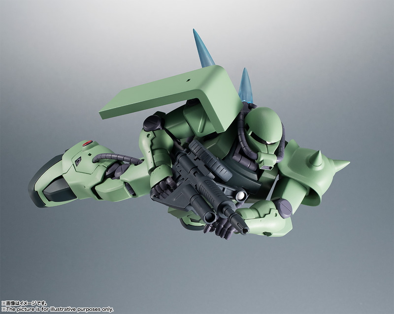 「ROBOT魂 ＜SIDE MS＞ MS-06S シャア専用ザク ver. A.N.I.M.E.」（別売り）付属のザク・マシンガンエフェクトも取り付け可能