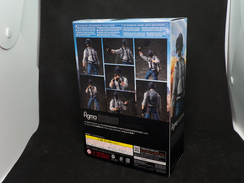 こちらが、「figma PLAYERUNKNOWN'S BATTLEGROUNDS The Lone Survivor」のパッケージだ。シックなデザインだが、商品の魅力が伝わってくる