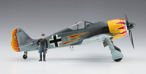 グラーフ少佐のフィギュア付！ ハセガワ、プラモデル「フォッケウルフ