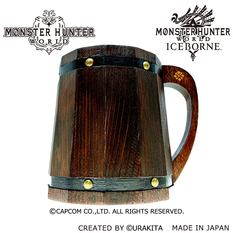 木樽ジョッキ全体に「エイジング加工」を施しゲーム中の雰囲気を再現