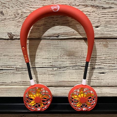 新品未使用★鬼滅の刃★炭治郎★ねず子★ダブルファン★2個セット★肩掛け扇風機 鬼滅の刃」コラボのネックファン登場、竈門炭治郎モデルなど全5