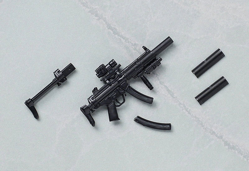サブマシンガンMP5SD6タイプのランナーキットが付属。ストックは長短選択式