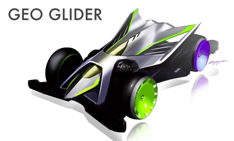 ｢ミニ四駆デザインコンテスト2018｣で、タミヤ賞を獲得したジオグライダーのコンセプトスケッチ